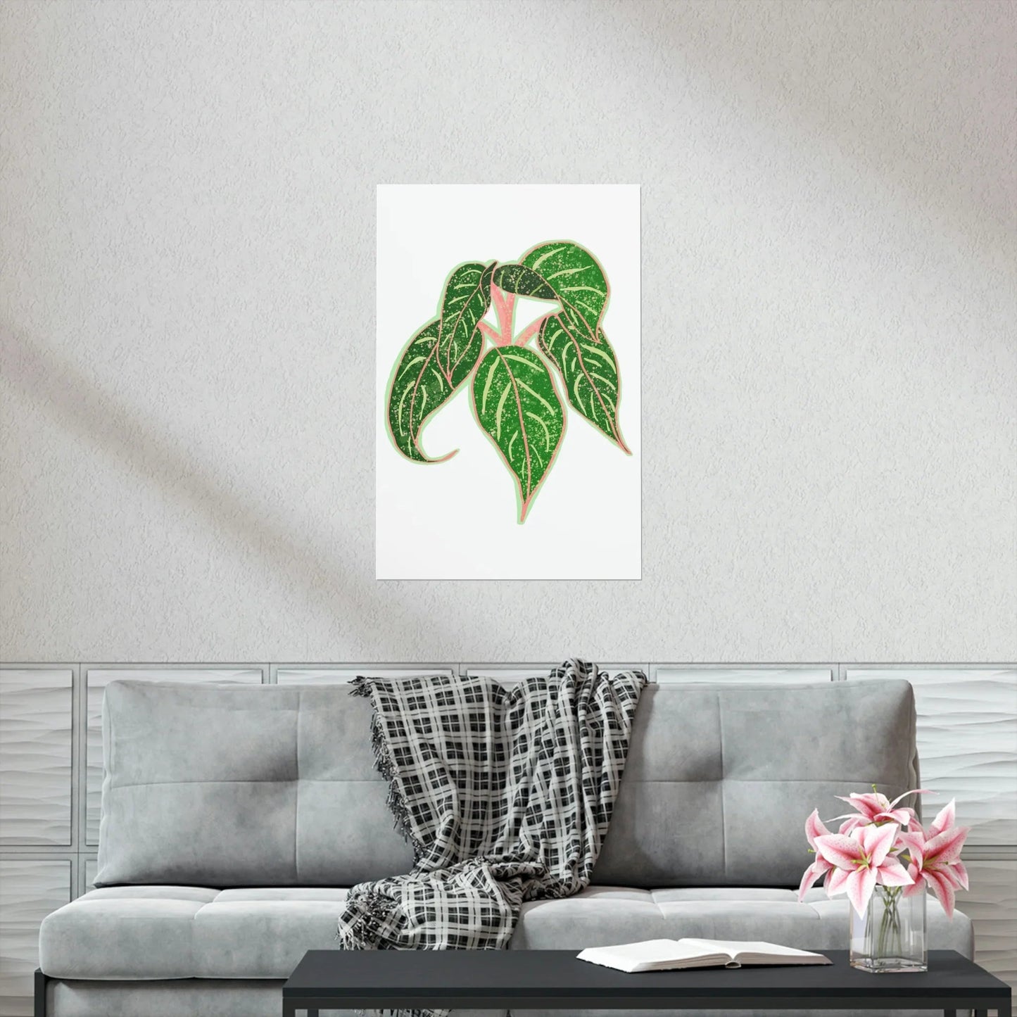 Aglaonema Sparkling Sarah Botanical Print – Unframed Wall Art