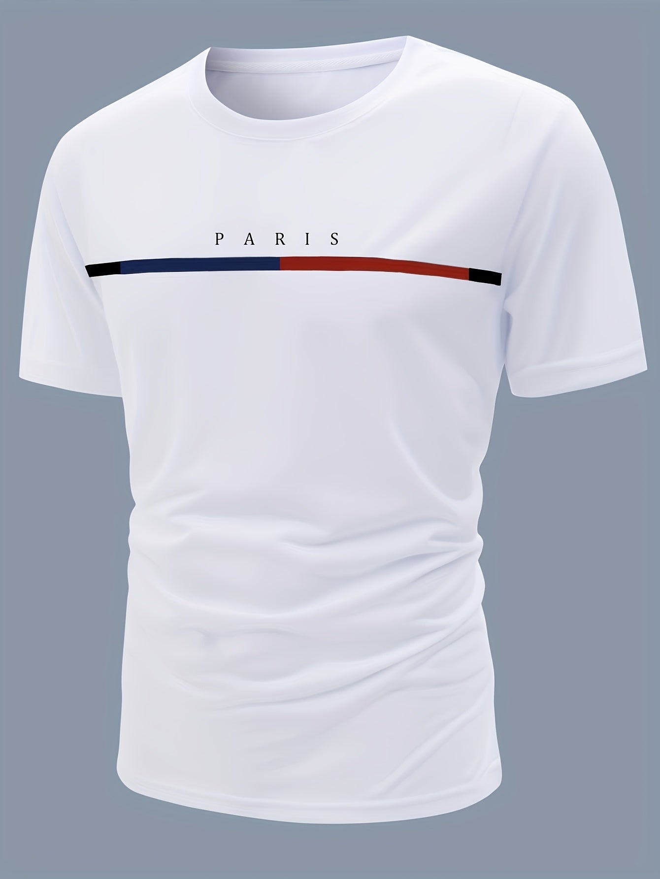 Men's  Paris Short-Sleeve Crew Neck Fitted T-Shirts