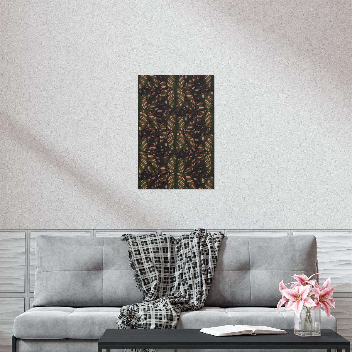 Calathea Pinstripe Botanical Print – Unframed Wall Art