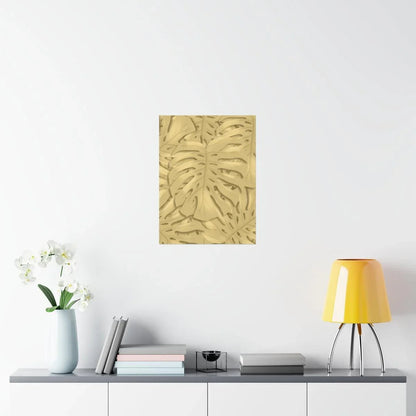 Golden Monstera Botanical Print – Unframed Wall Art