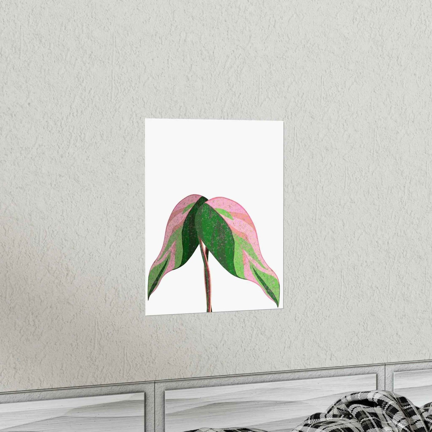Pink Princess Philodendron Botanical Print – Unframed Wall Art