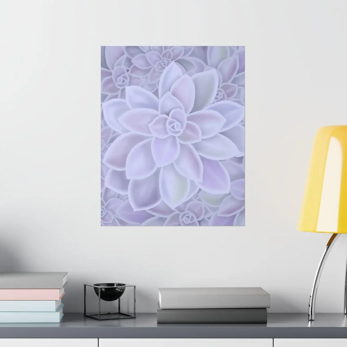 Graptopetalum Murasaki Succulent Pattern Botanical Print – Unframed Wall Art