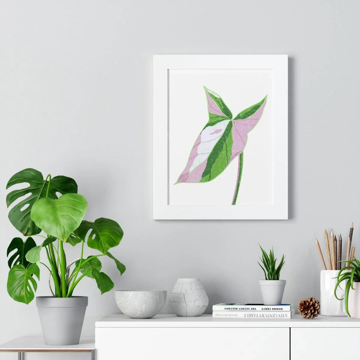 Syngonium Tricolor Framed Print – Botanical Wall Art