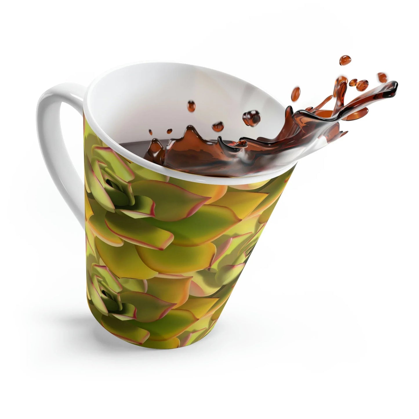 Noble Aeonium Succulent Pattern Ceramic Mug 12 oz