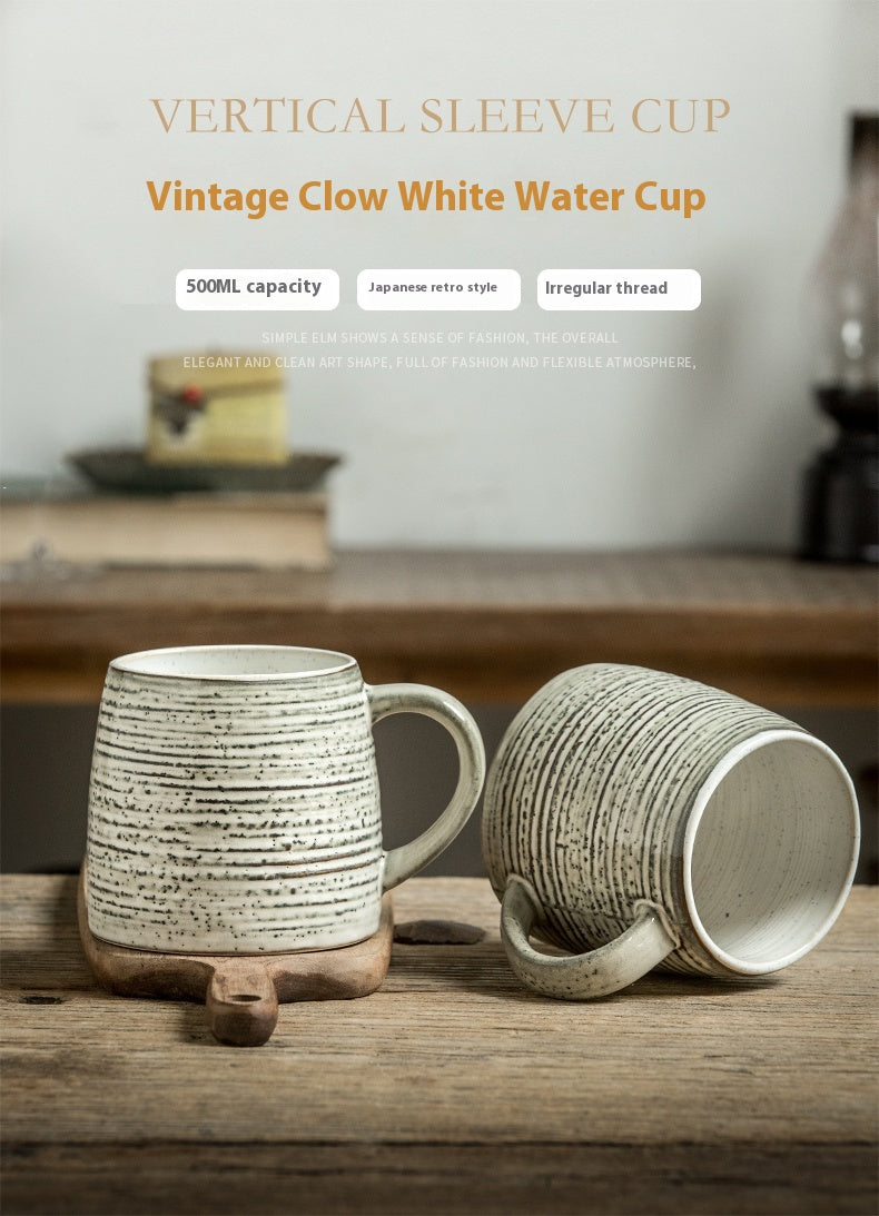 Ceramic Retro Distressed Feeling Japanese Style Big Belly Drinking Cup