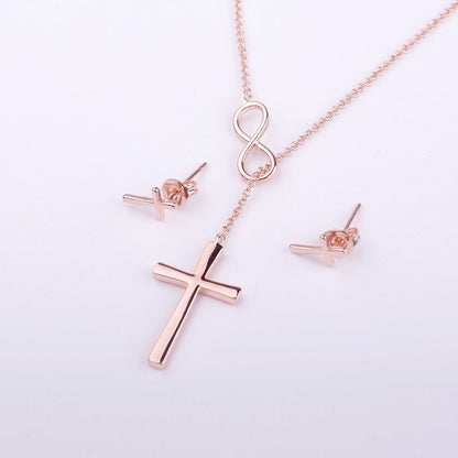 First Communion Cross Earring and Necklace  Jewelry Set