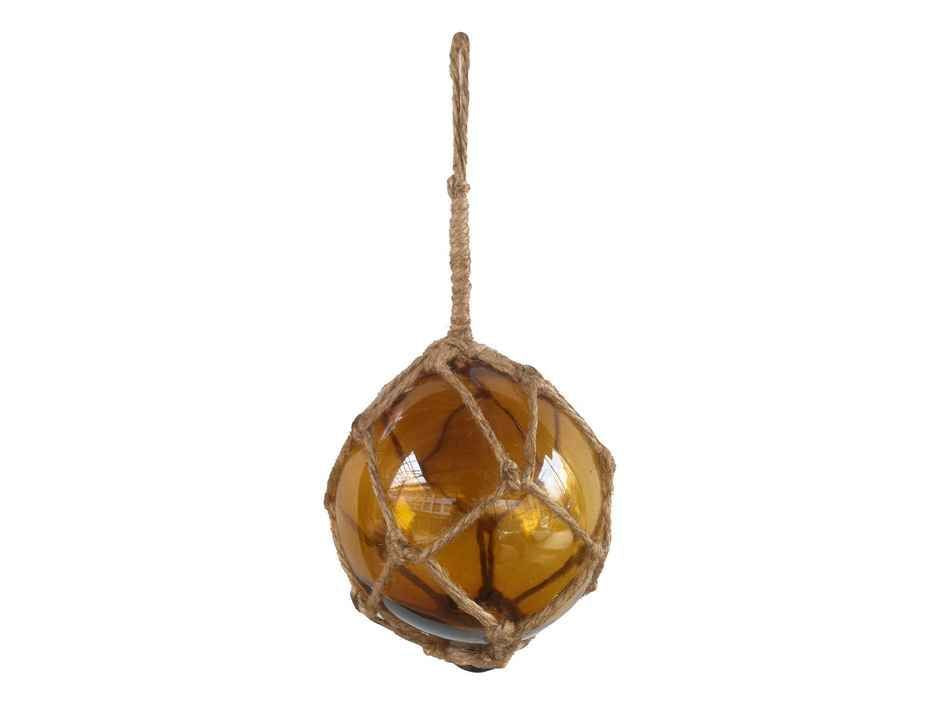 Amber Japanese Glass Ball Fishing Float Decoration Christmas Ornament 4""