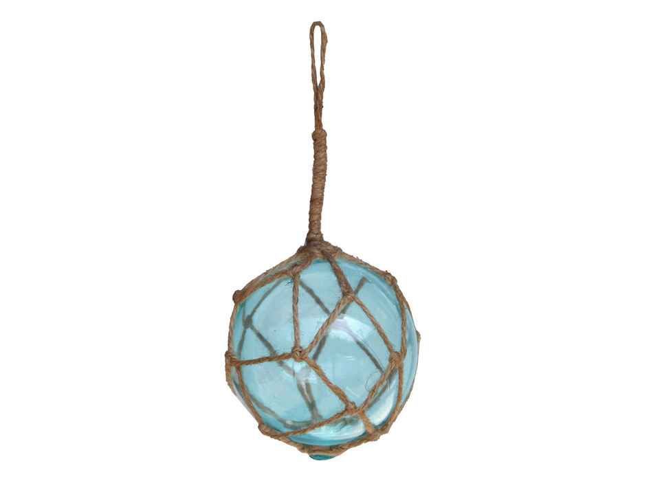 Light Blue Japanese Glass Ball Fishing Float Decoration Christmas Ornament 4""
