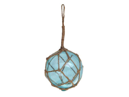 Light Blue Japanese Glass Ball Fishing Float Decoration Christmas Ornament 4""