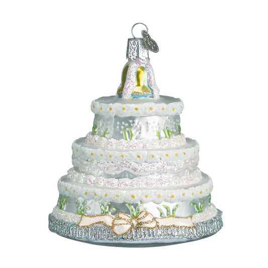 Old World Christmas Wedding Cake Glass Blown Ornament