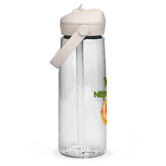 Flip straw water bottle
