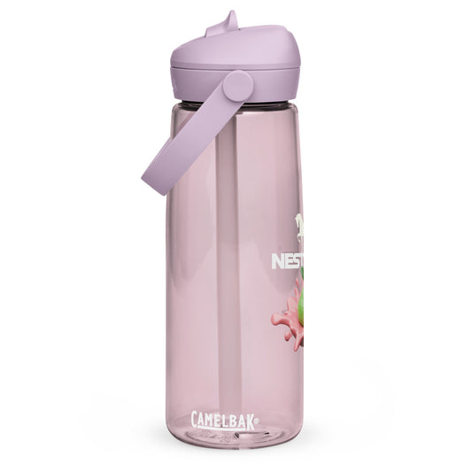 Flip straw water bottle
