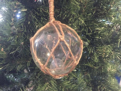 Clear Japanese Glass Ball Fishing Decoration Christmas Ornament 4""