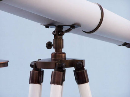 Floor Standing Admirals Bronzed With White Leather Binoculars 62""