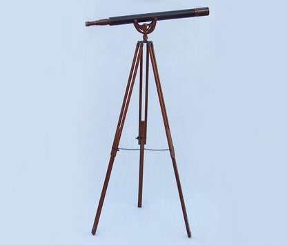 Floor Standing Antique Copper With Leather Anchormaster Telescope 65""