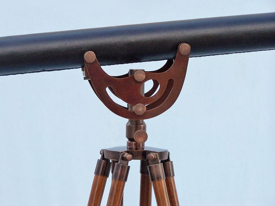 Floor Standing Antique Copper With Leather Anchormaster Telescope 65""