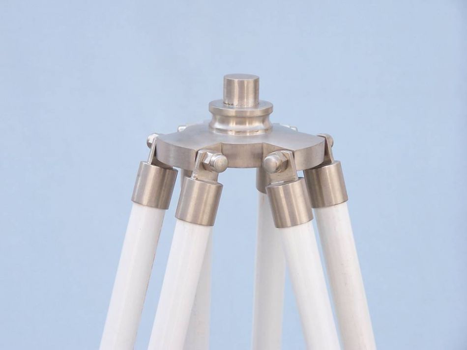 Floor Standing Brushed Nickel With White Leather Galileo Telescope 65""
