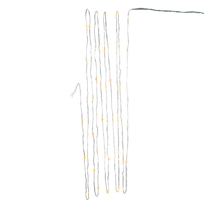 50-Light Battery-Operated Classic White Superbright LED Light Set - Clear Wire