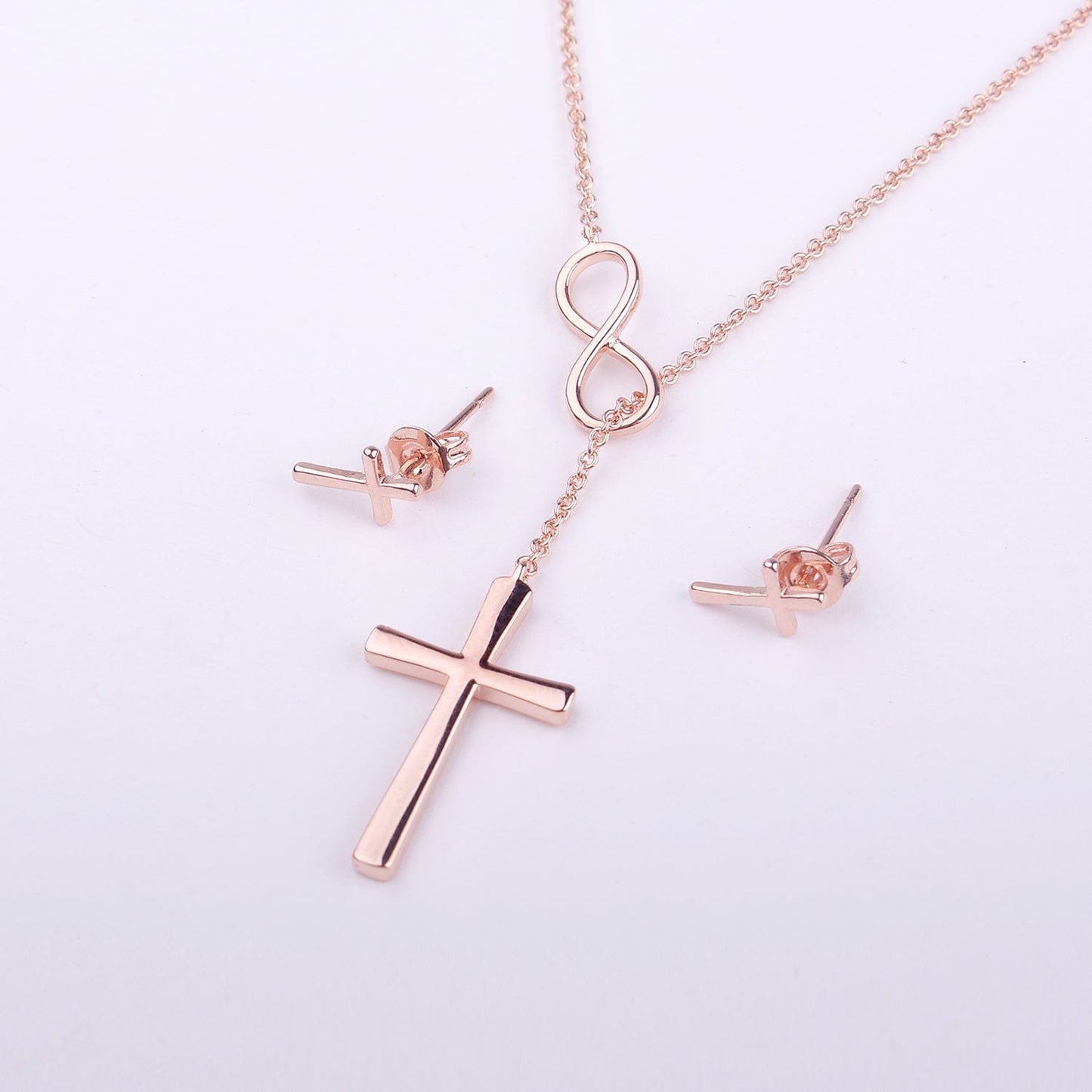 Foster Mom Cross Earring and Necklace  Jewelry Set