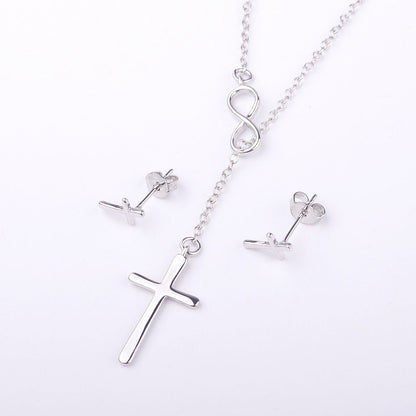 Foster Mom Cross Earring and Necklace  Jewelry Set