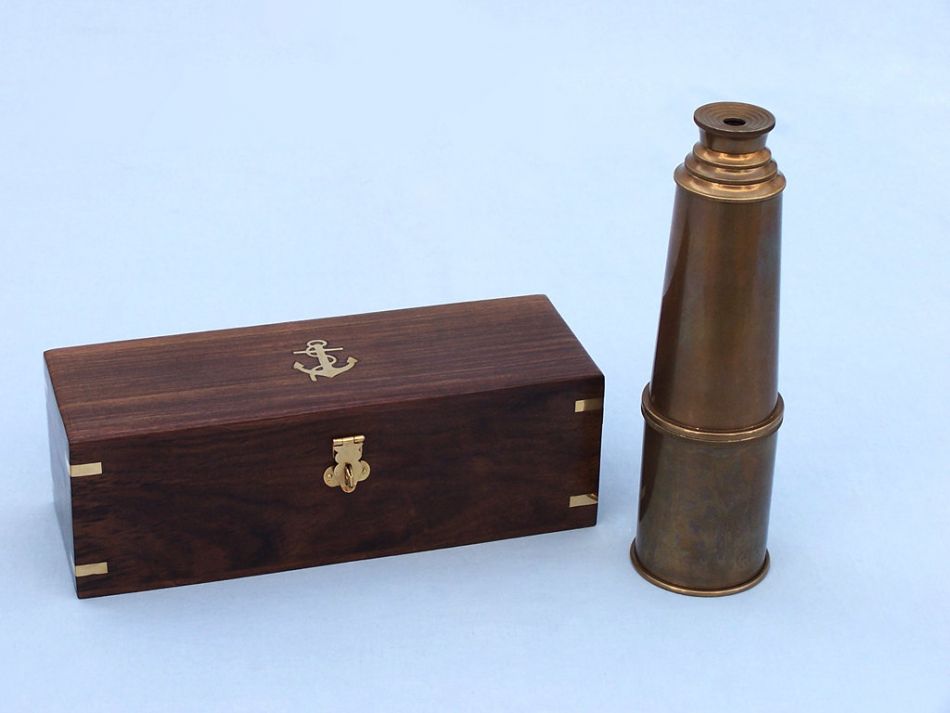 Deluxe Class Antique Brass Admiral's Spyglass Telescope 27""