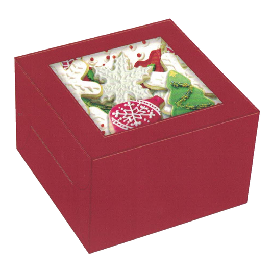 Square Cookie Box - 2 Pack - Red