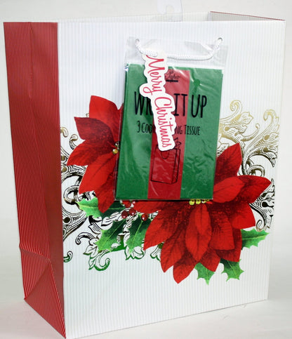 Traditional Gift Bag With Matching Tissue - Holiday Cheer Large