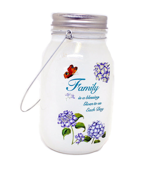 7 Inch Lighted Frosted Glass Jar -