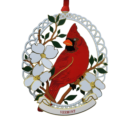 Northern Cardinal Collectible Brass Ornament