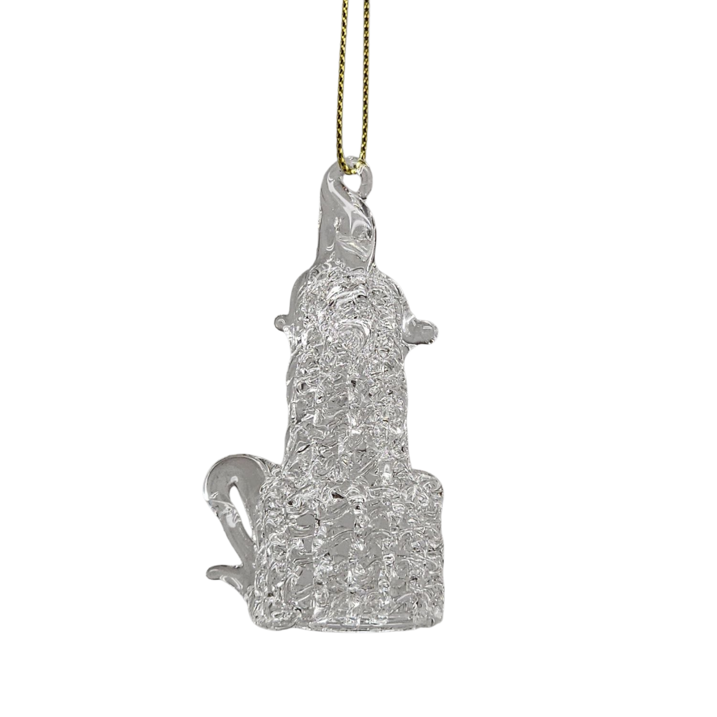 Spunglass Ornament - Clear Candlestick