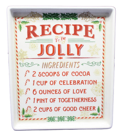Stoneware Recipe Plate - Be Jolly