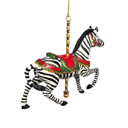Resin Carousel Assortment Ornament - Zebra