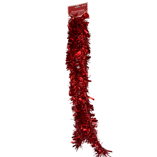 9 Foot Luxury Garland - Red