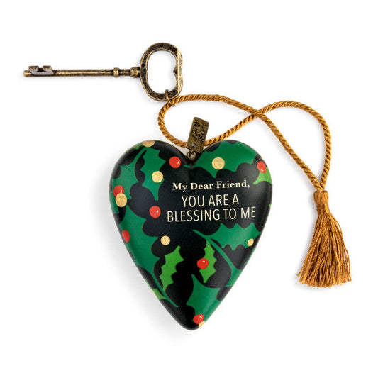 My Dear Friend Christmas Blessing  Art Heart Sculpture