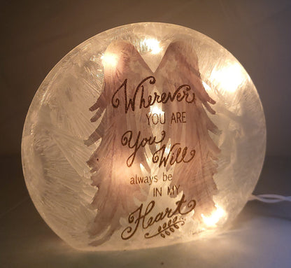 Lighted Glass Orb - Always be in my Heart
