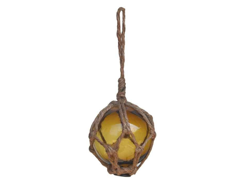 Amber Japanese Glass Ball Fishing Float Decoration Christmas Ornament 3""