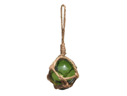 Green Japanese Glass Ball Fishing Float Decoration Christmas Ornament 2""