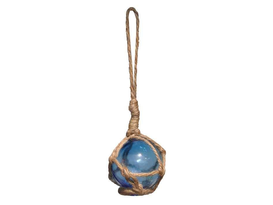 Light Blue Japanese Glass Ball Fishing Float Decoration Christmas Ornament 2""