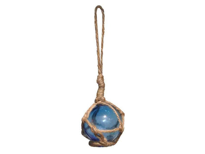 Light Blue Japanese Glass Ball Fishing Float Decoration Christmas Ornament 2""