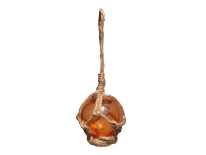 Orange Japanese Glass Ball Fishing Float Decoration Christmas Ornament 2""