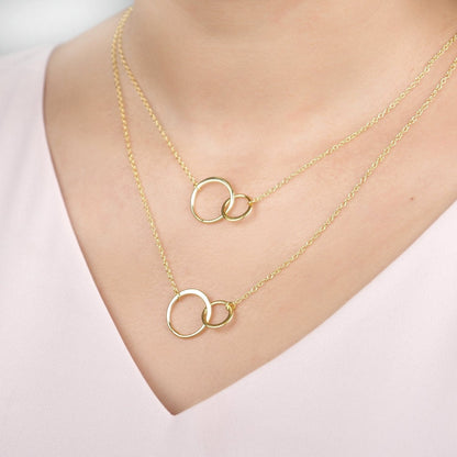 Godmother-Goddaughter Double Circles Necklace Set