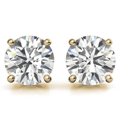 AGI Certified Lab Grown Diamond (G-VS) Stud Earrings in 14K White or Yellow Gold - Choose 1 CTW or 2 CTW