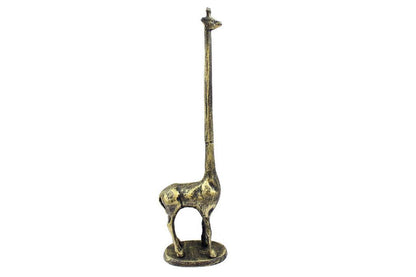 Rustic Gold Cast Iron Giraffe Paper Towel Holder 19""