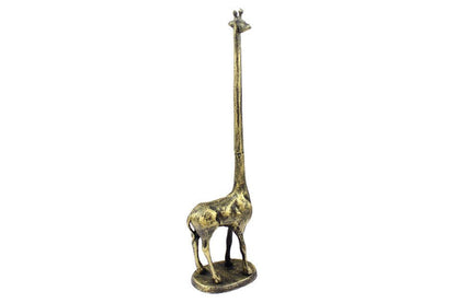 Rustic Gold Cast Iron Giraffe Paper Towel Holder 19""