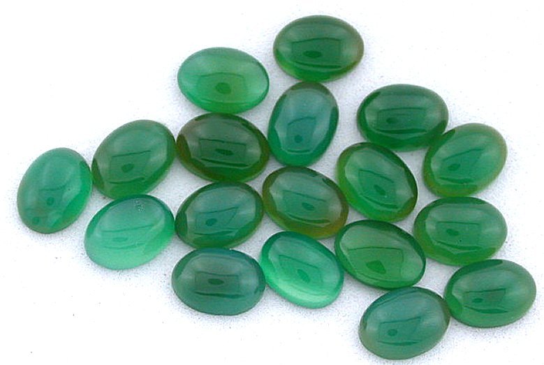 Green Agate Cabochon Oval 10x12mm