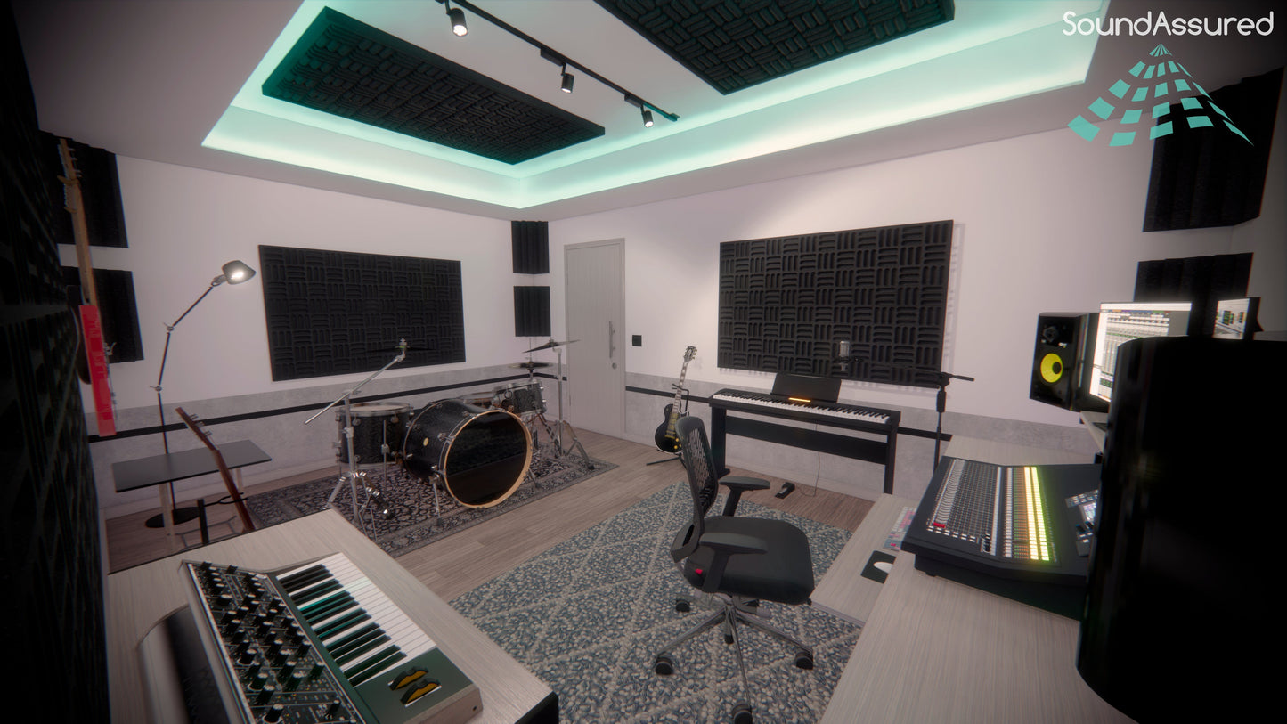 Grid Style Acoustic Foam Panels - Acoustic Foam Room Kits