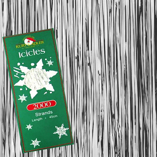 18 Inch 2000 Icicle Strands - Silver