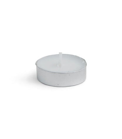 White Unscented Tealights in Tin Cup - Bag of 50