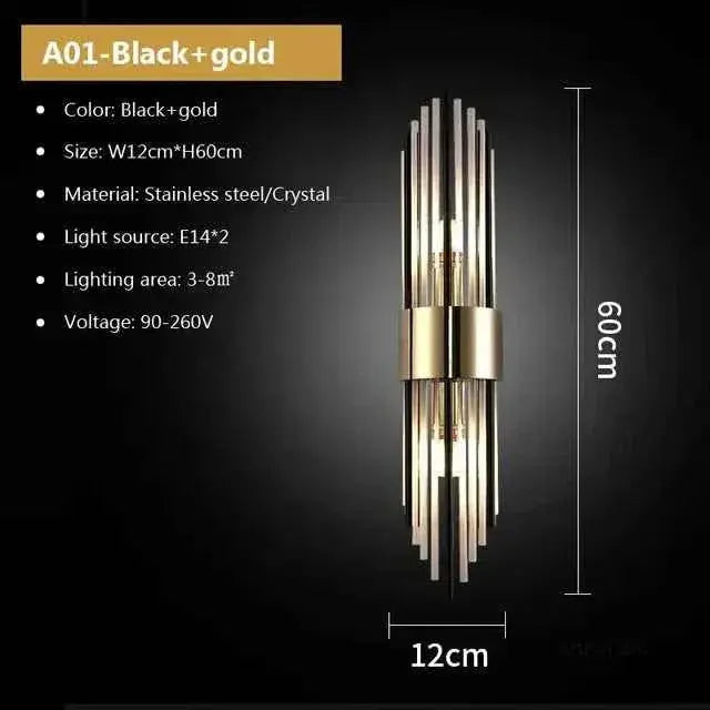 Modern LED Crystal Wall Sconce - Luxury K9 Crystal Indoor Wall Lamp for Bedroom & Hallway