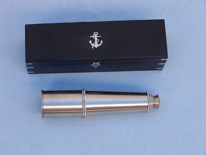 Deluxe Class Hampton Collection Brushed Nickel Spyglass 36"" with Rosewood Box